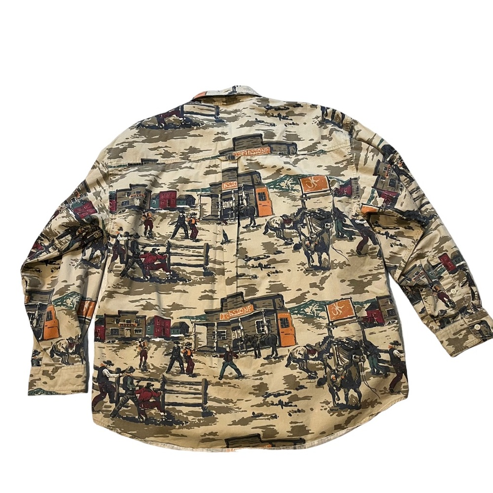 Vintage Gant Trapper Twill Salty Dog L/S Shirt Tombstone Western, Sz L - Picture 8 of 14